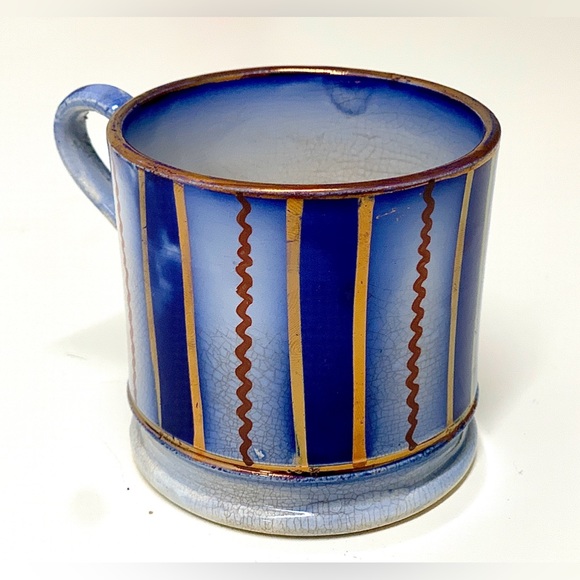 19th Century Antique Gaudy Welsh Wagon Wheel Pattern Miniature Child's Mug - Picture 8 of 16